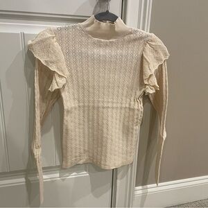 Cream Women's ribbed Top - Sfera